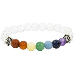 Bracelet Chakra en Cristal de Roche 8mm