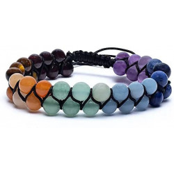 Bracelet Chakra double rang ajustable