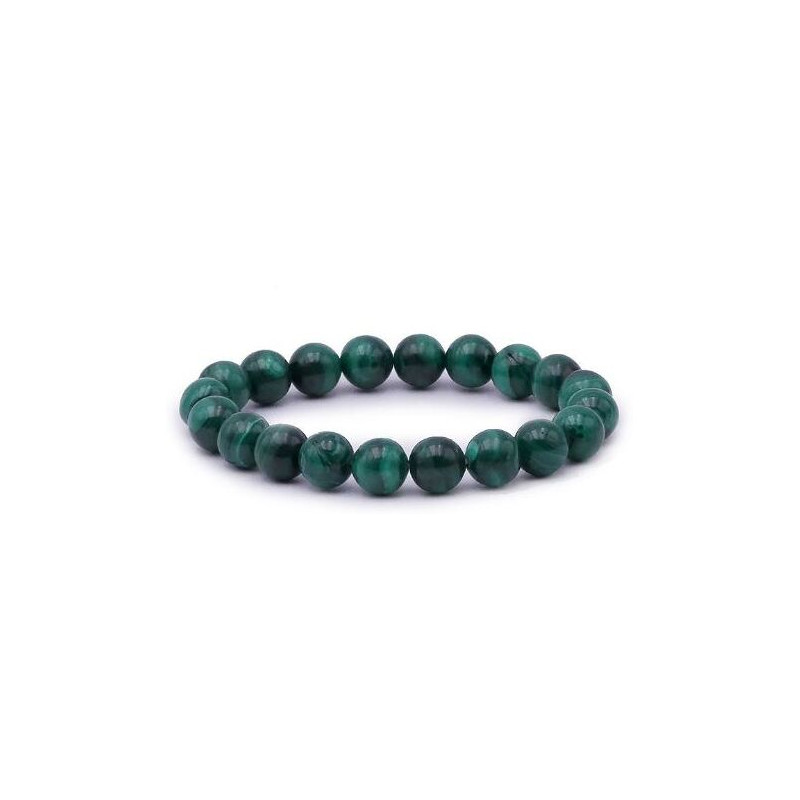 bracelet malachite foncée 10mm qualité supérieure